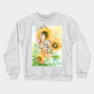 "Heliose", the Sunflower Fairy Crewneck Sweatshirt